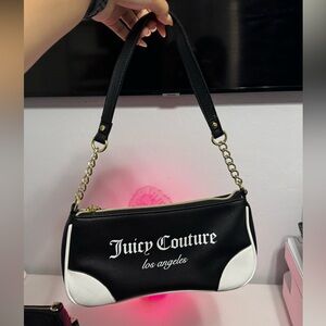 Juicy Couture Black and White Chain Shoulder Bag